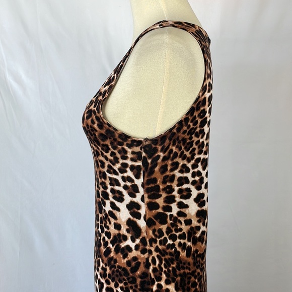 H&M Soft Brown and Cream Leopard Print Tank Bodycon Maxi Dress - Size XS - Picture 5 of 12